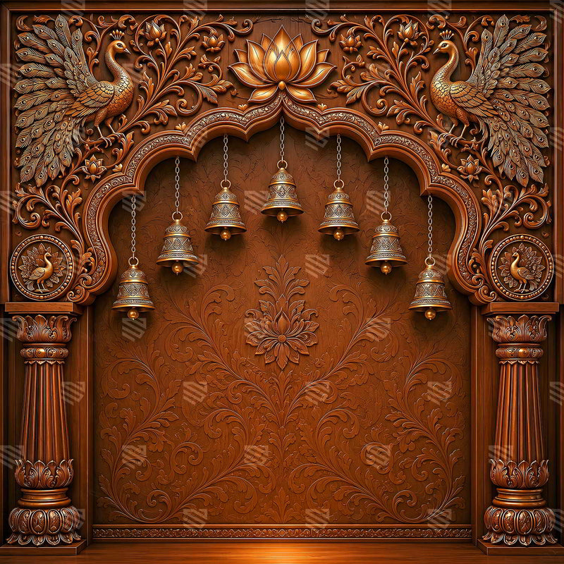 Shubhaghanta Carved Harmony Ganesh Backdrop
