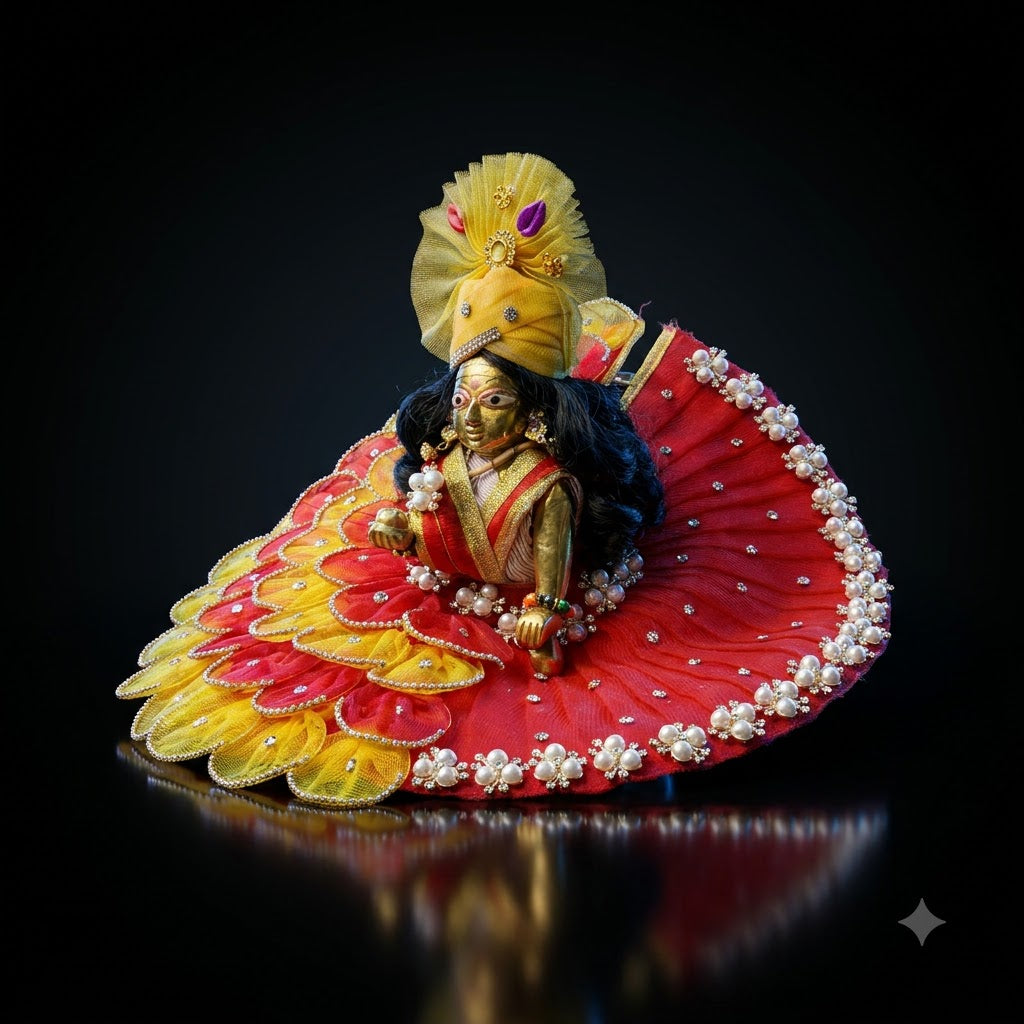 🌸 Premium Laddu Gopal Ji Shringar Set – Designer Dress, Mukut & Mala Combo | Handmade | Janmastami Special